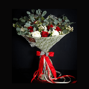 Red And White Rose Bouquet